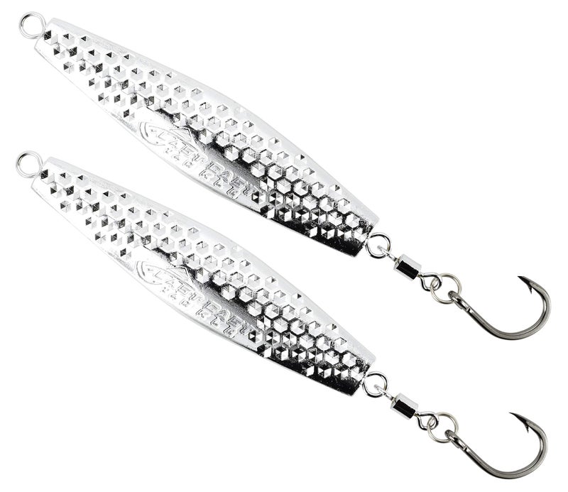 LAST CAST TACKLE 2-8oz Chrome Hammered Hex Diamond Jig - 2 Pack - 3 Sizes to Choose from (4oz) - Image 1